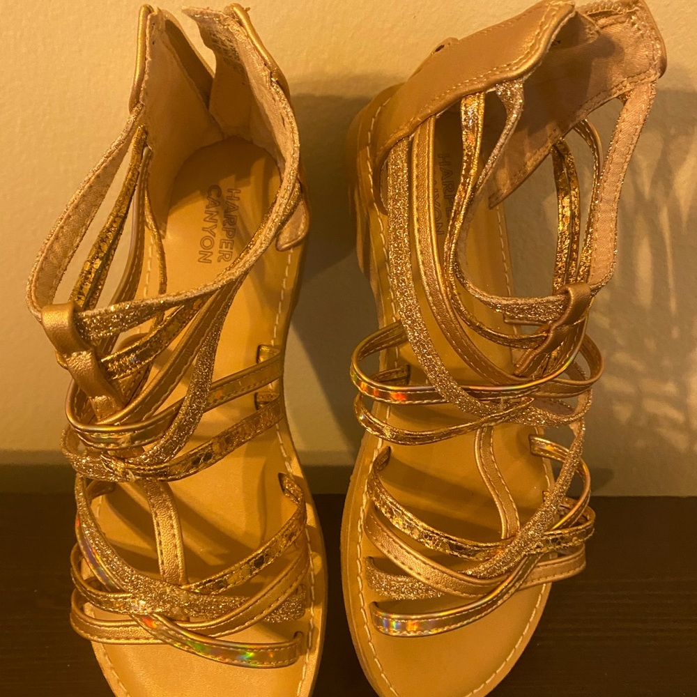 Harper Canyon Gold Gladiator Sandals